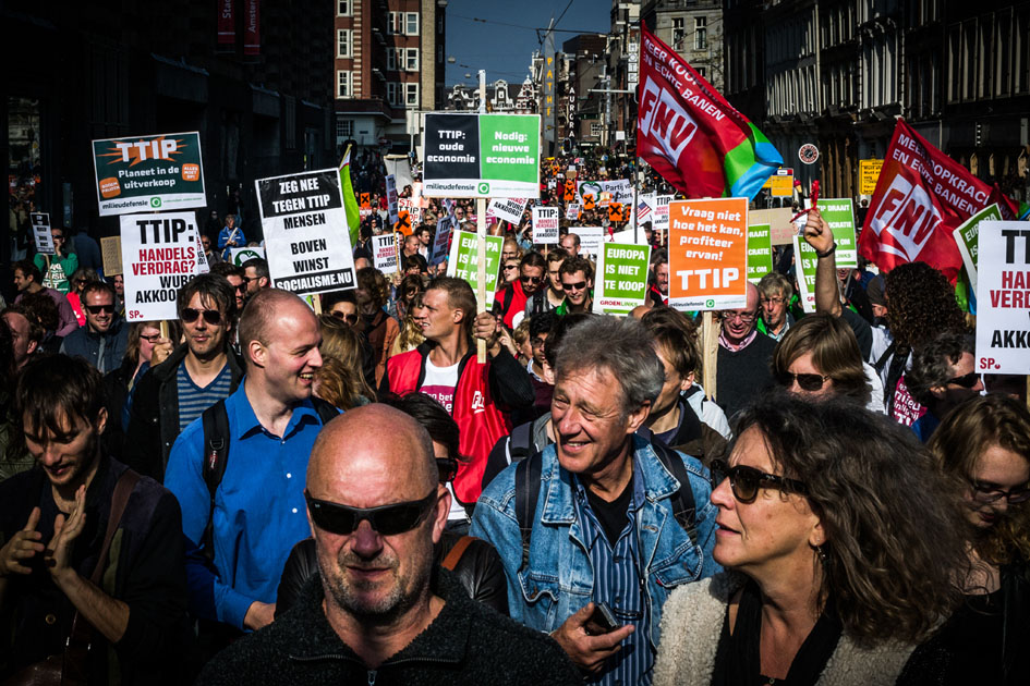 Movilización en contra del TTIP en Amsterdam. Fotografía de Daniel Chávez.